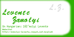 levente zamolyi business card